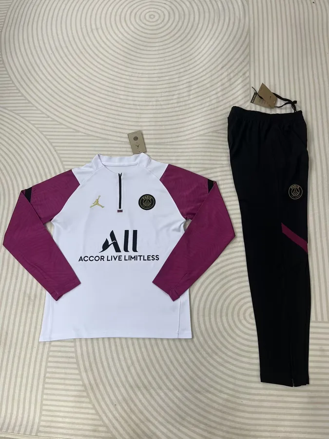 21/22Paris White and purple sleeve half-draw training suit S-3XL — photo 2