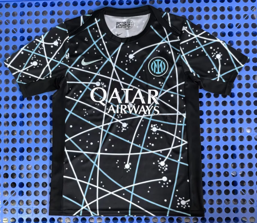 25-26 Inter Milan pre-match training wear: Black and blue S-2xL