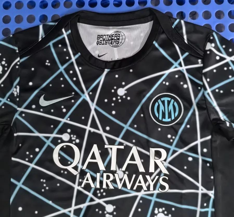 25-26 Inter Milan pre-match training wear: Black and blue S-2xL — photo 2