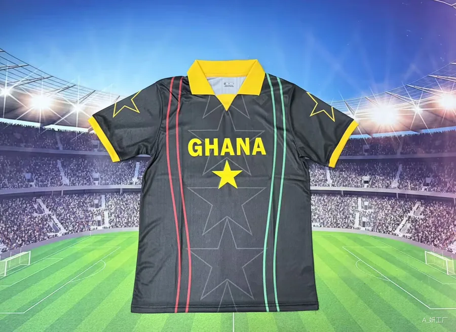 26/27 Ghana Black and Yellow Collar Version M-2XL