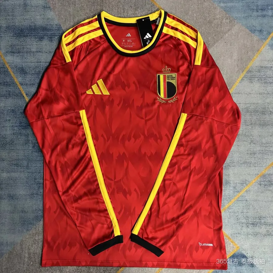 2026 World Cup Belgium Long Sleeve Soccer Jersey Home