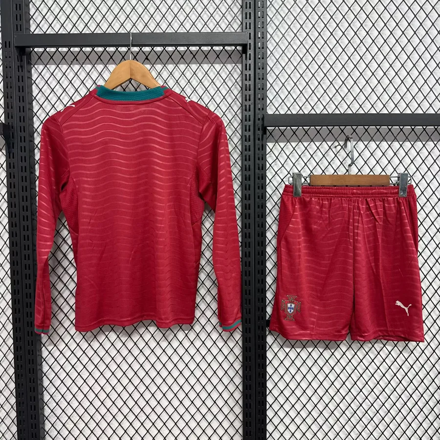 2026 Kids World Cup Portugal Long Sleeve Soccer Jersey Home — photo 2