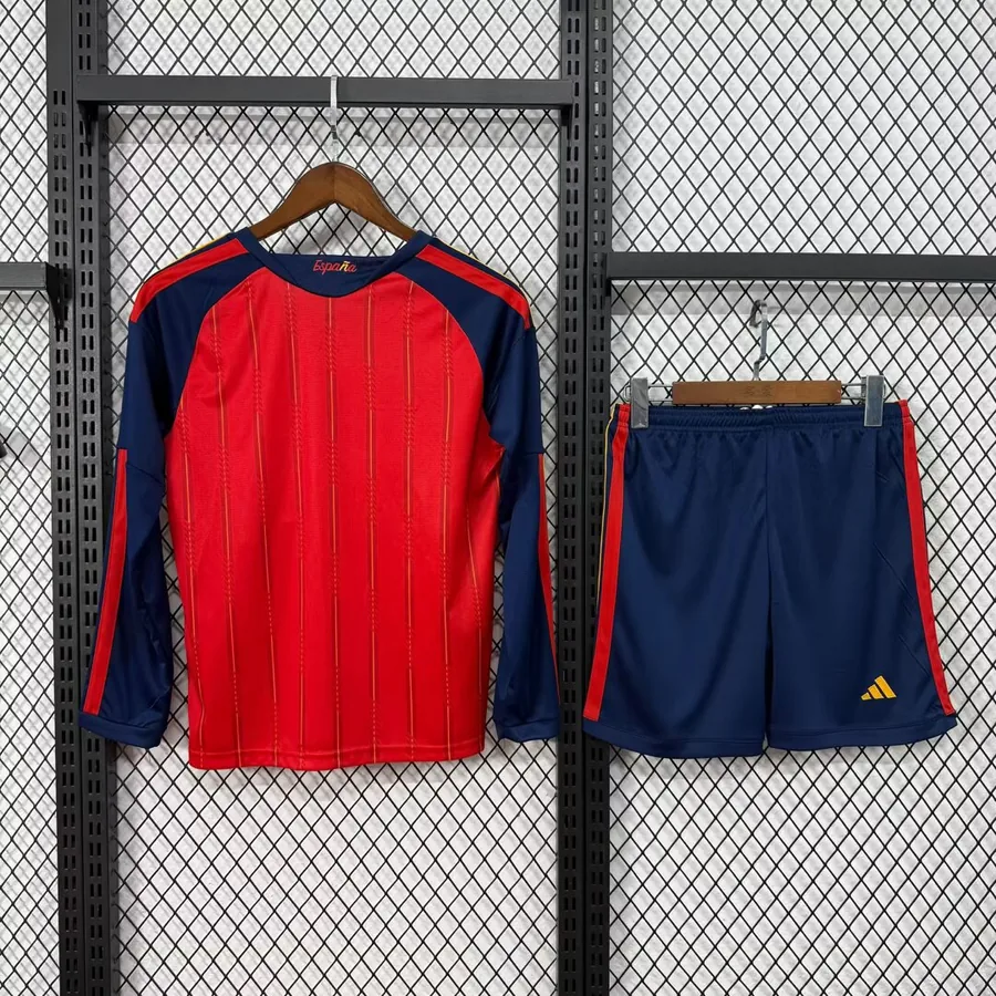 2026 Kids Spain Long Sleeves Soccer Jersey Home — photo 2