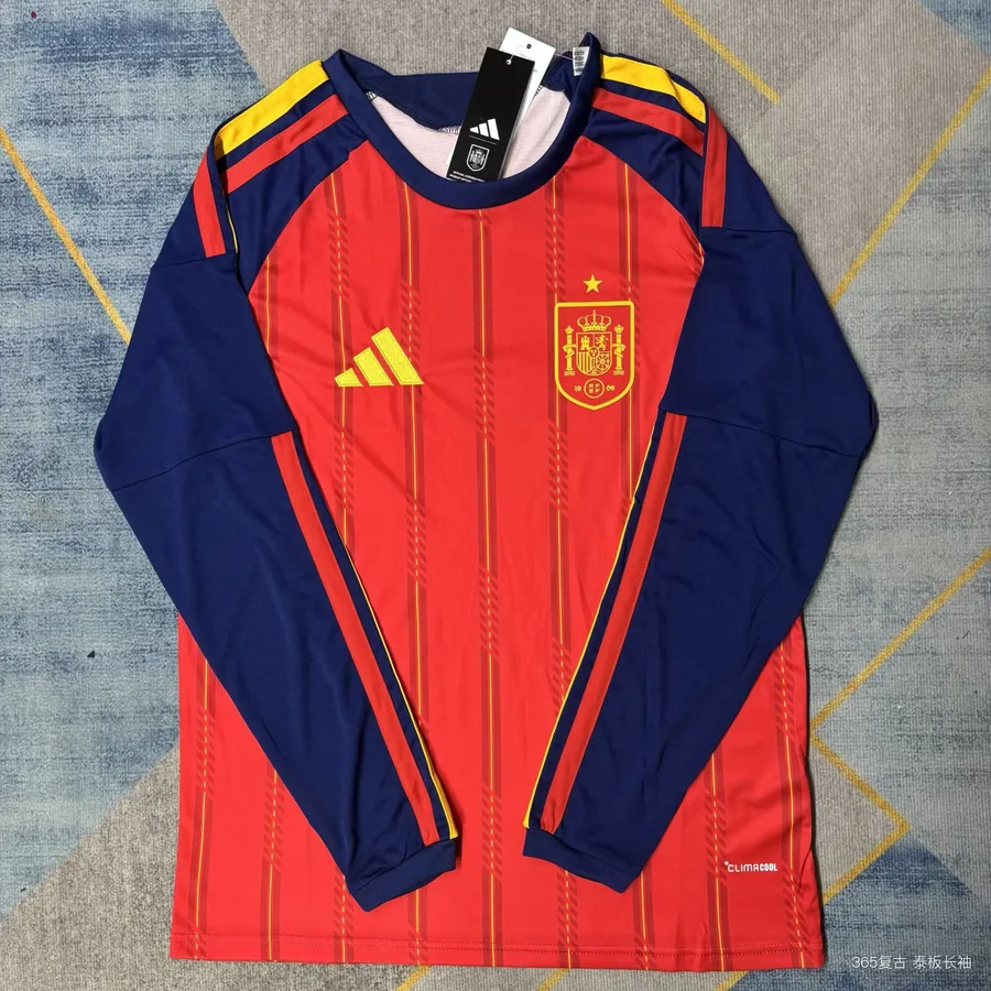 2026 World Cup Spain Long Sleeve Soccer Jersey Home