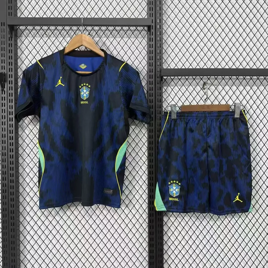 2026 Kids Brazil Soccer Jersey Away