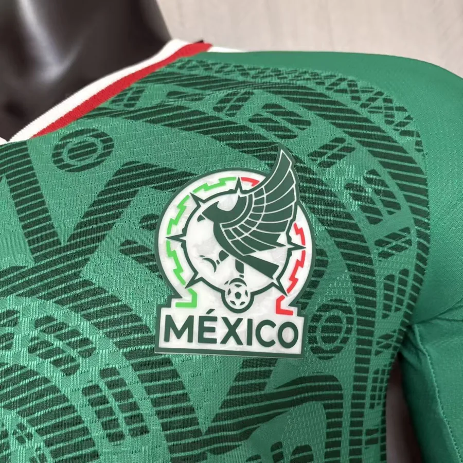 2026 Player Mexico Green Long Sleeve Soccer Jersey Home — photo 7