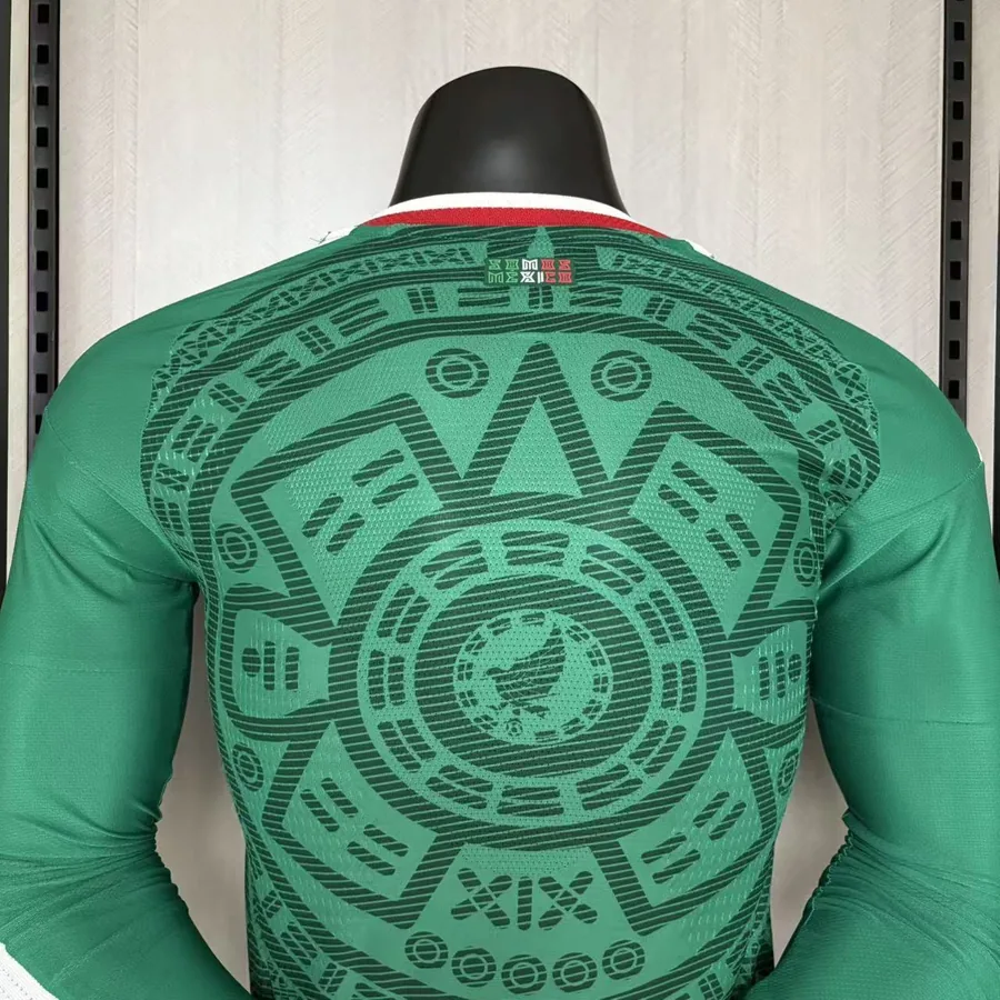 2026 Player Mexico Green Long Sleeve Soccer Jersey Home — photo 11