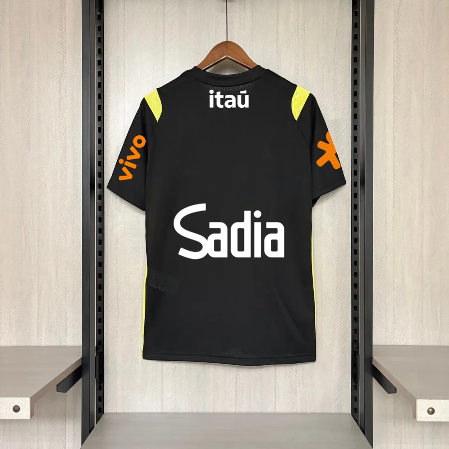 2026 Brazil Black Training Soccer Jersey All Sponsors