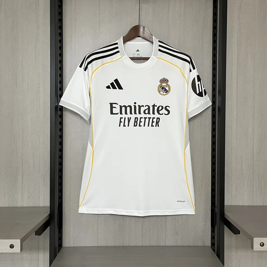 25/26 Real Madrid Soccer Jersey Home With Sponsors